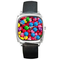 Bubble Gum Square Metal Watch by artworkshop