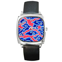 Batik Megamendung Square Metal Watch by artworkshop