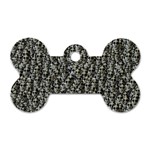 Creepy Head Motif Pattern Dog Tag Bone (One Side) Front