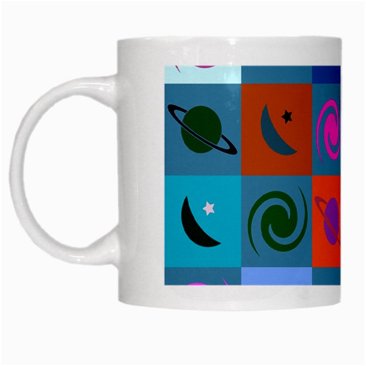 Space-pattern Multicolour White Mug