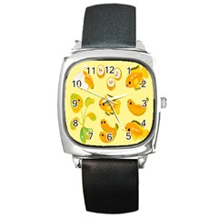 Banana Cichlid Square Metal Watch by artworkshop