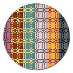 Grungy Vintage Patterns Magnet 5  (round) by artworkshop