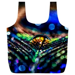 Peacock Feather Drop Full Print Recycle Bag (xxl) by artworkshop