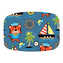 Seamless-pattern-with-sailing-cartoon Mini Square Pill Box by Jancukart