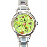 Little-animals-cartoon Round Italian Charm Watch Front