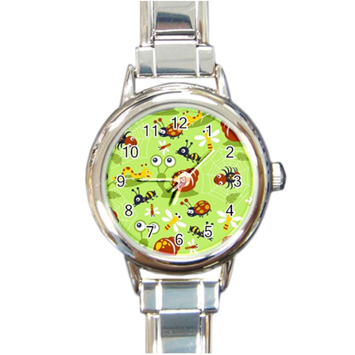 Little-animals-cartoon Round Italian Charm Watch