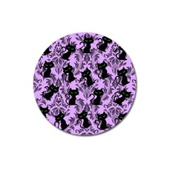 Purple Cats Magnet 3  (round) by NerdySparkleGoth