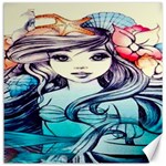 Beautifull Ariel Little Mermaid  Painting Canvas 12  x 12  11.4 x11.56  Canvas - 1