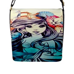 Beautifull Ariel Little Mermaid  Painting Flap Closure Messenger Bag (l) by artworkshop