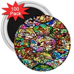 Character Disney Stained 3  Magnets (100 pack) Front