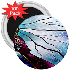 Anna Disney Frozen Stained Glass 3  Magnets (100 Pack) by artworkshop