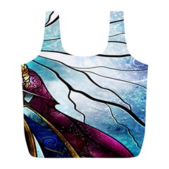 Anna Disney Frozen Stained Glass Full Print Recycle Bag (l) by artworkshop