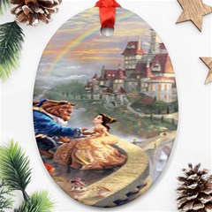 Beauty And The Beast Castle Oval Ornament (two Sides) by artworkshop