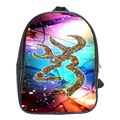 Browning Deer Glitter Galaxy School Bag (large) by artworkshop