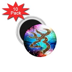 Browning Deer Glitter Galaxy 1 75  Magnets (10 Pack)  by artworkshop