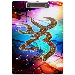 Browning Deer Glitter Galaxy A4 Clipboard by artworkshop