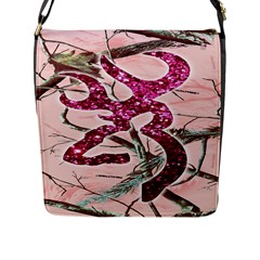 Browning Deer Glitter Flap Closure Messenger Bag (l) by artworkshop