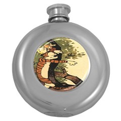 Calvin And Hobbes Round Hip Flask (5 Oz) by artworkshop