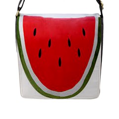 Watermelon Pillow Fluffy Flap Closure Messenger Bag (l) by artworkshop