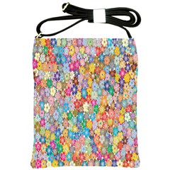 Floral Flowers Shoulder Sling Bag by artworkshop