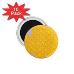 Hexagons Yellow Honeycomb Hive Bee Hive Pattern 1 75  Magnets (10 Pack)  by artworkshop