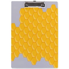 Hexagons Yellow Honeycomb Hive Bee Hive Pattern A4 Clipboard by artworkshop