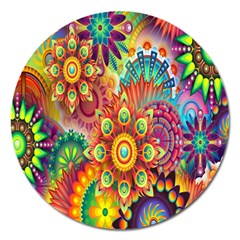 Mandalas Colorful Abstract Ornamental Magnet 5  (round) by artworkshop