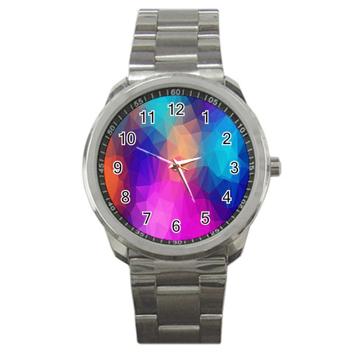 Triangles Polygon Color Sport Metal Watch