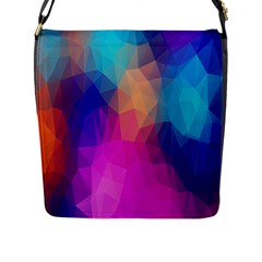 Triangles Polygon Color Flap Closure Messenger Bag (l) by artworkshop