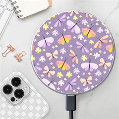 Vector-seamless-pattern-with-butterflies-beetles Wireless Charger by Jancukart