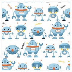 Seamless Pattern With Funny Robot Cartoon Lightweight Scarf  by Jancukart