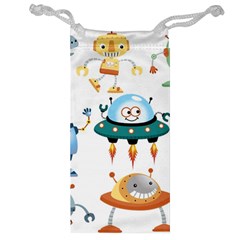 Vector-set-funny-robots-cartoon Jewelry Bag by Jancukart