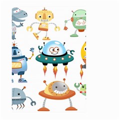 Vector-set-funny-robots-cartoon Large Garden Flag (two Sides) by Jancukart