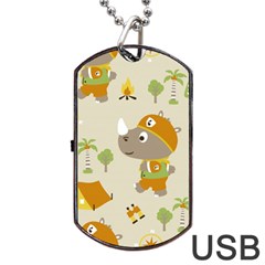 Seamless-pattern-vector-with-funny-boy-scout-scout-day-background Dog Tag Usb Flash (one Side) by Jancukart