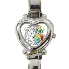 Brain-mind-psychology-idea-drawing Heart Italian Charm Watch by Jancukart