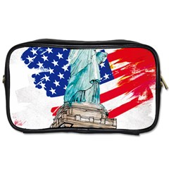 Statue Of Liberty Independence Day Poster Art Toiletries Bag (one Side) by Jancukart