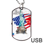 Statue Of Liberty Independence Day Poster Art Dog Tag USB Flash (Two Sides) Back