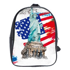 Statue Of Liberty Independence Day Poster Art School Bag (xl) by Jancukart