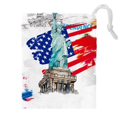 Statue Of Liberty Independence Day Poster Art Drawstring Pouch (4xl) by Jancukart