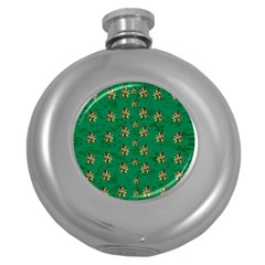 Water Lilies In The Soft Clear Warm Tropical Sea Round Hip Flask (5 Oz) by pepitasart