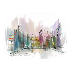 Drawing-watercolor-painting-city Mini Square Pill Box by Jancukart