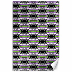 Hackers Town Void Mantis Hexagon Agender Nine 9 Stripe Pride Flag Canvas 24  X 36  by WetdryvacsLair