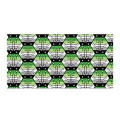 Hackers Town Void Mantis Hexagon Aromantic Pride Flag Satin Wrap 35  X 70  by WetdryvacsLair