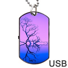 Nature-inspiration-trees-blue Dog Tag Usb Flash (two Sides) by Jancukart