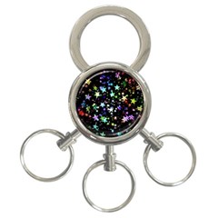 Christmas-star-gloss-lights-light 3-ring Key Chain by Jancukart