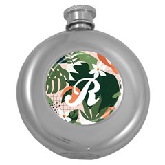 Tropical Polka Plants 2 Hip Flask (round) by flowerland