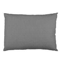 Small Soot Black And White Handpainted Houndstooth Check Watercolor Pattern Pillow Case (two Sides) by PodArtist