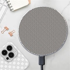 Small Black And White Watercolor Checkerboard Chess Wireless Charger by PodArtist