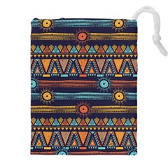 Bohemian-ethnic-seamless-pattern-with-tribal-stripes Drawstring Pouch (5xl) by Wegoenart