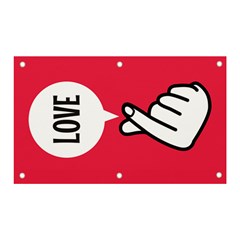 Finger Heart Love Banner And Sign 5  X 3  by NiOng